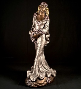 1989年 Austin Sculpture カナダ オースティンスカルプチャー Alice Heath作 「La Femme Fleur」 柔和で品のある一級彫刻像 高さ64㎝