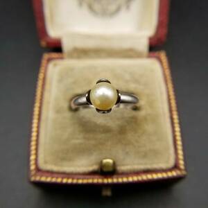 SARAH COVENTRY pearl sleigh tail sterling silver American Vintage ring ring silver Showa Retro elegant standard SU988