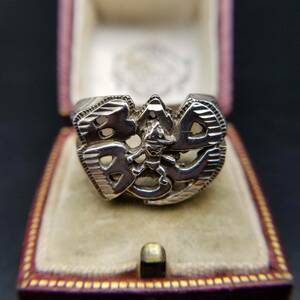  engraving sig net 925 silver American Vintage ring silver a-ru deco Showa Retro te The Yinling g