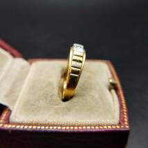1970～1990年代 AVON ラインストーン クリア 一粒 ゴールドトーン 米国 アールデコ ヴィンテージ リング 指輪 彫金 ビンテージ S90_画像4