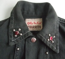 VINTAGE 50s 60s Billy the Kid CHARRITO 子供用 スタッズ ブラック デニム ジャケット ビンテージ アメリカ古着 ロカビリー カウボーイ_画像4