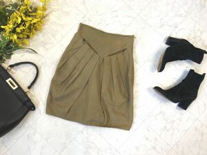 d998* SEE BY CHLOE See by Chloe high waist tight skirt Mini ska light brown group beige group lady's bottoms ba Rune Silhouette 