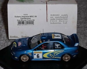 1111 1/43 Subaru Impreza WRC 6 номер can knen Monaco 1999 SUBARU