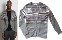 定価2.9万 nonnative HUNTER CARDIGAN WOOL MIX FAIR ISLE JACQUARD ノルディック ウール ニット カーディガン 1_画像1