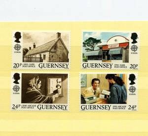 英領ガーンジー島 GUERNSEY 1990年 ヨーロッパ 郵便局 未使用 MNH 4枚 綺麗 送料無料 ◆w-453