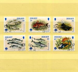 英領 ジャージー JERSEY 1998年◆海洋生物 特印 MNH 6種完 綺麗 送料無料 ◆p-203