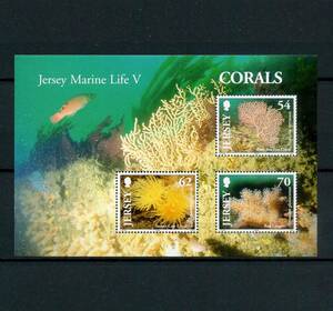 英領 ジャージー JERSEY 2004年◆サンゴ 未使用 MNH シート 1枚 綺麗 送料無料 ◆T-19