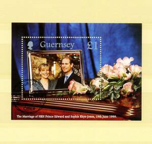 英領 ガーンジー島 GUERNSEY 1999年 ◆エドワード王子の結婚式 初日特印 MNH シート1枚 綺麗 送料無料 ◆v-357