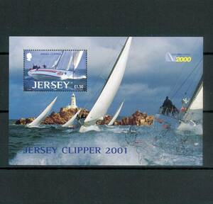 英領 ジャージー JERSEY 2001年◆帆船 未使用 MNH シート 1枚 綺麗 送料無料 ◆p-266