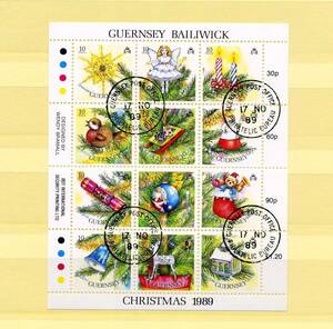  britain .ga-nji- island GUERNSEY 1989 year * Christmas FD Special seal seat 1 sheets beautiful free shipping *v-254