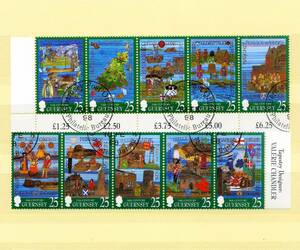 英領 ガーンジー島 GUERNSEY 1998年 ◆タペストリー 初日特印 MNH 10枚 綺麗 送料無料 ◆v-345