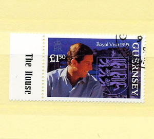 英領 ガーンジー島 GUERNSEY 1995年 ◆皇太子訪問 特印 MNH 1枚 高額面 綺麗 送料無料 ◆v-306