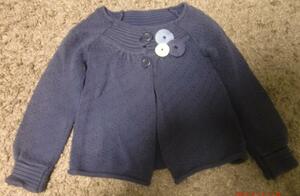 *ZARA* Zara . flower motif attaching cardigan jacket navy 3~4ans/104cm