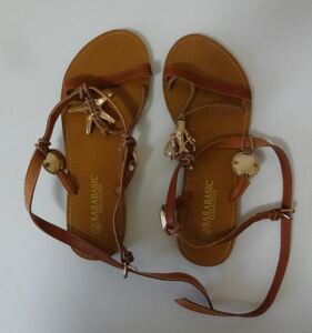 SARABASIC サンダル 靴 ブラウン 38サイズ フラットサンダル skriyuk k ⑤1106★ 