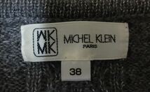 MICHEL KLEIN ミッシェルクラン セーター Vネック チュニック丈 グレー ケーブル編み マフラー付き 38サイズ　★_画像6