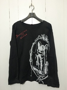 ☆John Bull ジョンブル M 長袖カットソー 長袖Tシャツ ロンT 黒 ブラック 赤白プリント