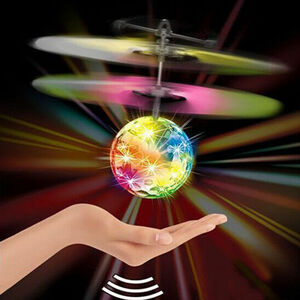 shines!..!! flying ball helicopter ball USB rechargeable LED light sensor control toy RGB
