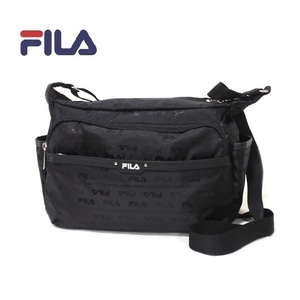 FILA[フィラ]　ナイロンショルダーバッグ 　ブラック 　 7694 フラワー 黒 レディース 軽い たくさん入る ポケット多い 斜め掛け