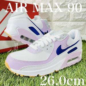 即決 ナイキ ウィメンズ エア マックス 90 白 紫 青 NIKE WMNS AIR MAX 90 スニーカー 26.0cm 送料込み DX3316-100