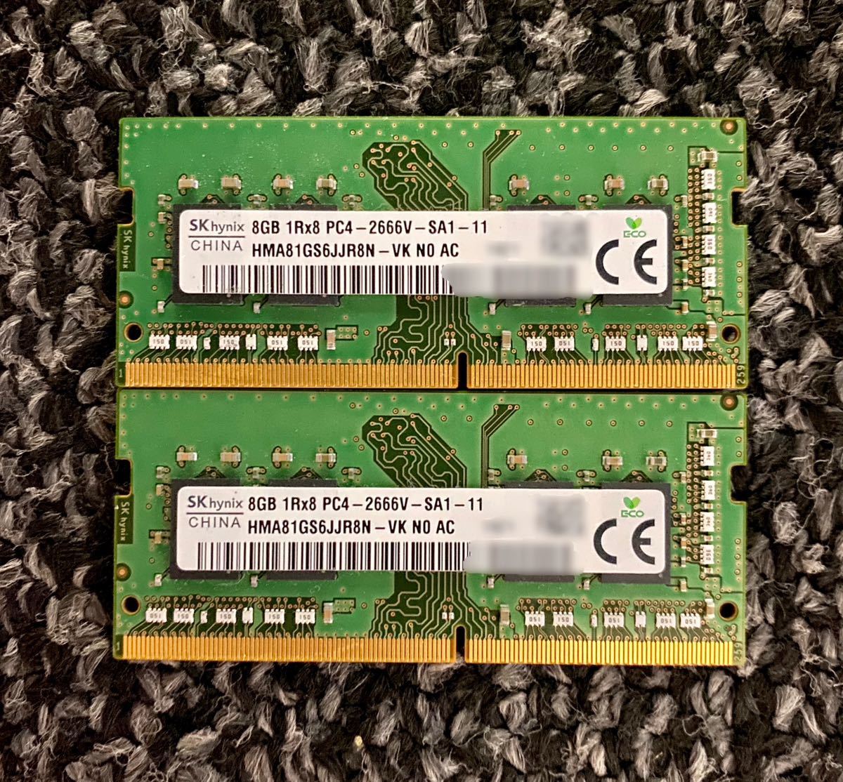 ノートPC用メモリー DDR4 合計16GB 8GB ×2枚 PC4-2666 SAMSUNG 両面 