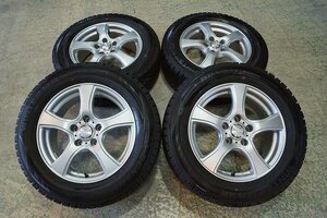 【中古 SET】215/60R16 215/60-16 ダンロップ ウィンターマックス 02 19年 VOILENTO 5S 16 5H114.3 6.5J+33 エスティマ クラウン マークX