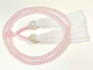 ♪即決【壽】直径6mm極品108粒ピンク色アクリル玉数珠 日本製　新品