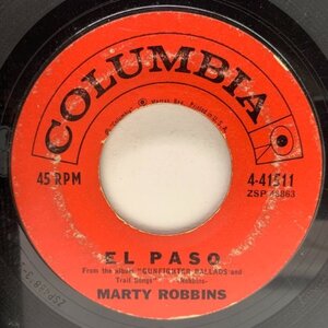 USオリジナル 7インチ MARTY ROBBINS El Paso / Running Gun ('59 Columbia) マーティ・ロビンス 45RPM.