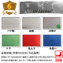 【DY.leather　正品】「A4サイズ×5/青品質6/1.0mm」国産新品特価 ヌメ革はぎれ ブルー　タンニンタンニンなめし~送料無料~_画像3