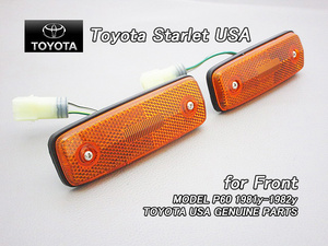  Starlet P60 middle period latter term /TOYOTA/ Toyota STARLET original US side marker Assy front left right orange color /USDM North America specification KP61 abroad 1300 old car lamp USA