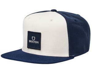 Brixton Alpha Square MP Snapback Hat Cap Joe Blue/Off White/Washed Navy キャップ