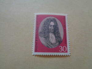 ドイツ切手　1966年　ゴットフリート ヴィルヘルム ライプニッツ　Gottfried Wilhelm Leibniz（1646～1716）30