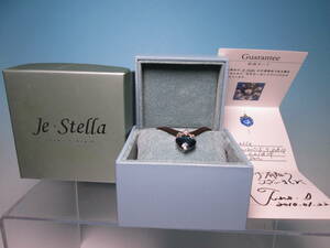 * designer's jewelry *Je.Stella stone . sequence .K18WG blue topaz 5.0CT diamond 0.01CT pendant necklace 3,4g also case attaching 