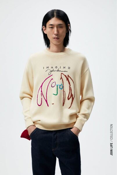 zara ジョン・レノン ヨーコ・オノ・レノン エンブロイダリー セーター