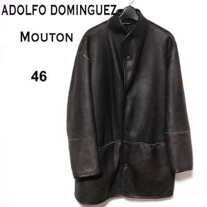 a dollar fodomin Guess mouton coat 46/ADOLFO DOMINGUEZ top class lambskin /. sheep leather / share ring stand-up collar 