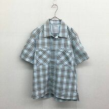 HZ8081★nonnative 比翼スナップボタン 半袖シャツ★ONE★ブルー チェック柄 ノンネイティブ_画像2