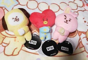 BT21 ふわふわ パステル マスコット ぬいぐるみ マグネット BTS CHIMMY TATA COOKY タグ付き