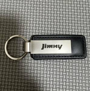 スズキジムニーJimny レザーキーホルダー金属製　革　ブラック　JA11 JB23 JB64 JB74など