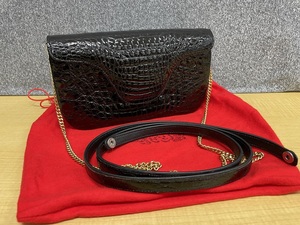  Jingisukan GENGHIS.K black ko clutch bag * chain shoulder black black *A22687