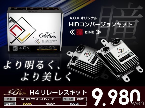 送料無料★ HIDフルキット トヨタ カリーナ AT・CT・ST19系 ヘッドライト ロービーム H4 フロント 純正 交換用 瞳-ヒトミ-
