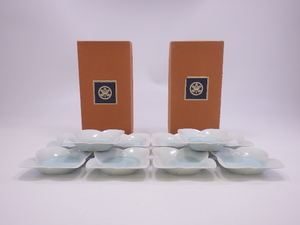 h2K014Z- Tachikichi .. flower ... water pastry plate 5 sheets 2 point set total 10 sheets unused 