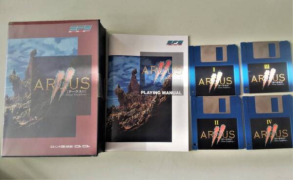 MSX2 ジャンク ARCUSⅡ アークスⅡ WOLF TEAM 説明書付き 3.5インチ フロッピーディスク FD ソフト