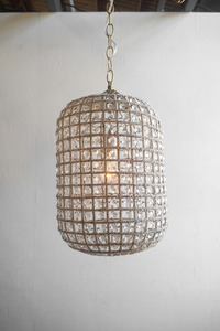 アンティーク調　フランス　ガラス装飾　1灯シャンデリア　A　ライト　ランプ