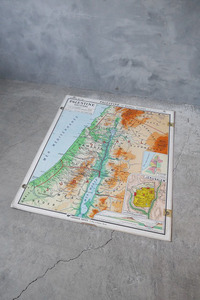 アンティーク　フランス製　EGYPTE & PALESTINE　MAP　A　地図　ウォールデコ　店舗什器