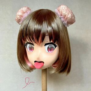 着ぐるみ マスク 美少女 きぐるみ kigurumi headgear 瞳位置移動式 舌位置移動式 頭飾りサービス 後頭部ファスナー式の画像6