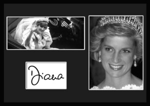 10種類!Princess Diana/Princess of Wales/公妃ダイアナ/サインプリント&証明書付きフレーム/BW/モノクロ/ディスプレイ (7-3W)