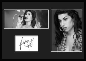 10種類!Amy Winehouse/エイミー・ワインハウス/サインプリント&証明書付きフレーム/BW/モノクロ/ディスプレイ (4-3W)
