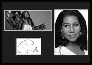 10種類!Aretha Franklin/アレサ・フランクリン/ソウル/soul/サインプリント&証明書付きフレーム/BW/モノクロ/ディスプレイ(8-3W)