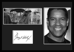 10種類!Denzel Washington/デンゼル・ワシントン/サインプリント&証明書付きフレーム/BW/モノクロ/ディスプレイ (9-3W)