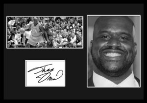 10種類!NBA/バスケ/Shaquille O'Neal/シャキール・オニール/サインプリント&証明書付きフレーム/BW/モノクロ/ディスプレイ (3-3W)