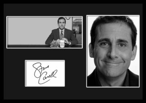 10種類!Steve Carell/スティーヴ・カレル/サインプリント&証明書付きフレーム/BW/モノクロ/ディスプレイ (1-3W)